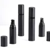 flacone con pompa per lozione cosmetica airless in plastica opaca vuota di lusso nero 15 ml 30 ml 50 ml Eetwi