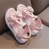 Sandalias clásicas para niñas, sandalias de princesa con lazo de verano, zapatos de suela suave para niños, zapatillas informales, zapatillas de playa para niños pequeños