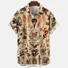 Chemises décontractées pour hommes Sirène Rétro Art 3D Modèle d'impression numérique Hawaiian Man Street Top à manches courtes Lâche pour hommes 230421