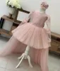 Girl Dresses Handmade Flower Girls For Wedding Dusty Pink Tulle Lace Communion Party Prom Princess Gown Pageant