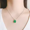 Colar brincos conjunto newjewelry vendas diretas colorido tesouro europeu e americano imitação esmeralda pingente retro feminino elegante