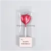 Ljus Creative Love Candle Heart-Shaped Five Pointed Star Form Candles Birthday Cake Decoration With PVC Box Drop Delivery Home Gar DHSFD