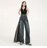 Damen Jeans American High Waist Loose Straight Style Frühling und Herbst Retro Wide Leg Draping Mop Pants Baggy