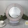 Charger Plates Clear Plastic Tray Round Dishes With Wine Red Patterns Acrylic Decorative Dining Plate For Table Setting 1021