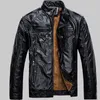 Men's Leather Faux Leather Men's leather jacket Men Winter Thick Warm Casual Coat Mens Stand Collar Plus Velvet Pocket Moto Leather Jackets 231120