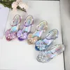 Sandalen Kinder Mode Pailletten Prinzessin Sandalen Kinder Mädchen Hochzeit Bowtie High Heels Kleid Schuhe Mädchen Geburtstag Party Tanzen Schuhe 230421