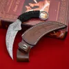 Special Offer A1901 Karambit Knife 420C Laser Pattern Blade Full Tang Paracord Handle Fixed Blade Tactical Claw Knives