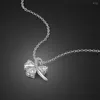 SMEW Kedjor Kvinnor 925 Sterling Silver Necklace Delicate Dazzling Zircon Clover Pendant Choker Eleganta Fashion Smyckesgåvor