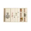 Sacchetti per gioielli Organizer beige Vassoio portaoggetti in velluto Display Anello Bracciale Collana Scatola Vetrina Cassetto Vassoi