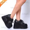 Dress Shoes Brand New Punk Street Fashion Black Gothic Style Girls Cosplay Platform High Heels Sneakers Wedges Shoes Woman Pumps Big Size 43 T231121