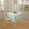 Nappe de table printemps Floral vert sarcelle nappe carrée 60x60in aquarelle feuille d'eucalyptus ronde infroissable lavable