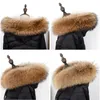 Bufandas Real Mapache Cuello de piel Sombreros Raya Chaqueta de algodón Accesorios de abrigo Poncho Feminino Inverno Cachecol 231121