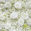 الزهور الزخرفية الفاخرة 3D أبيض زهرة الجدار الحدث خلفية زفاف ديكو روز القماش ستارة الاصطناعية الأزهار الدعائم النافذة عرض نافذة