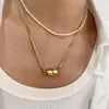 Ketten Gold Silber Farbe Titan Edelstahl Magnet Liebe Herz Kette Anhänger Halskette Für Frauen Männer Paar Engagement Modeschmuck