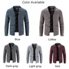 Men's Sweaters Jacket Sweater Daily Holiday Regular Thicken V Neck Button Cardigan Fleece Knit Top Long Sleeve Medium Stretch