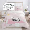 Set di biancheria da letto Set di biancheria da letto Set di cigni bianchi rosa Bambini Copripiumino moderno 3d Consolatore Biancheria da letto Twin Queen King Taglia unica Fashion Luxury Girl