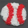 Hair Accessories 10pcs 2.5" Chiffon Rose Sports Baseball Softball Soccer Basketball Patches For Children Headband Clothes Sewing