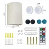 Vägglampa laddningsbara sconce magnetiska trådlösa set kit RGB -färger dimbar med tyglinneskugga och fjärrbelysning 2st