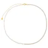 Cadeias 2023 Design exclusivo Mulheres joias de joias de ouro mix de papel mix de tênis de tênis pérolas de miçangas colar de gargantilha