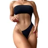 Maillot de bain pour femme Sexy Girls Maillot de bain Splicing Mesh Voir à travers le dos nu Bikini taille haute String transparent