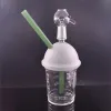 Starbucks Glass Bong Bubbler inebriante Dab Rigs Narghilè Fumatori Pipa ad acqua Dabber Tube Tubi per fumo secco Con tubo per bruciatore a olio in vetro da 14 mm BJ