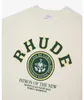 Дизайнерская модная одежда Футболки Футболки Rhude Letter Printed Rhuigi Manager Верхняя часть тела Футболка с коротким рукавом Белые свободные хлопковые топы Уличная одежда Свободный хип-хоп