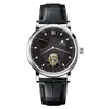 Нарученные часы Super BGW9 Luminous Hands Tourbillon Мужчины смотрят оригинальный ST8001 Календарь Луны Фаза мужские механические часы аллигатор