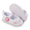 Lauflernschuhe für Babys, Mädchen, weiß, rosa, mit Blumen, bestickt, weiche Sohlen, Prewalker, zu Fuß, Kleinkind, lässig, für Kinder