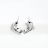 Stud Earrings LKO Real 925 Sterling Silver Mini Dolphin Ear Studs Small Animal Exquisite Cute For Women Girls Gift Jewelry