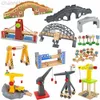 Architecture/bricolage maison en bois Train piste course chemin de fer jouets toutes sortes d'accessoires de pont adaptés au cadeau pour enfants Biro Wood