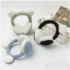 Ear Muffs Ear Muffs Soft Plush Warmer Winter Warm Earmuffs Cute Antize Panda-Shaped Solid Color Comfortable Protection Drop Delivery F Otp5H