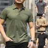 Polos pour hommes T-shirt militaire tactique en plein air pour hommes Hommes Sports d'été Pull à séchage rapide Respirant Turn Down Col Tee Tops