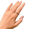 Pierścienie Biżuteria V-Gold U Zamek w kształcie litery U Pierścień Kobiety Kobiety 18K ZŁOTA Pół Diamentowej Patchwork Personalizowany wszechstronny nisza Guy0