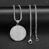 Pendant Necklaces Stainless Steel Amulet Round Aztec Mayan Calendar Mythical Beast Necklace For Men Women Couple Jewelry Accessories