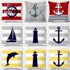 Pillow Case Marine Sailor Pillowcase Home Office Throw Pillowcover Car Sofa 45x45cm Decoration Body Cover Bedroom Cushion