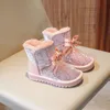 Stivali da ragazza inverno caldo fodera in pelliccia antiscivolo scarpe da neve caviglia piatta impermeabile esterno durevole peluche per bambini 231120