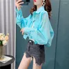 Women's Blouses Short Cardigan Thin Top Long Sleeved Summer Breathable Sun Protection Shirt Jacket