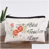 Sacs De Rangement Trousse De Maquillage Fleurs Alphabet Imprimé Toile Cosmétique Grande Capacité Stylo 23Cmx15Cm Lx4440 Drop Delivery Home Garden House Dhm0S