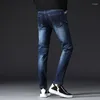 Jeans masculinos 2023 inverno primavera homens de alta qualidade algodão causal calças moda homens quentes longos