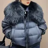 Frauen Daunen Parkas Mode Winter Puffer Jacke Frauen Große Echte Waschbären Pelz Kragen Weibliche Dicke Warme 90% Gans Lose mantel 231120