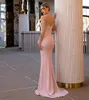 Wunderschönes rosa Meerjungfrau-Satin-Transparent-Langarm-Abendkleid für besondere Anlässe, Damen-Abschlussball-Geburtstags-Partykleid