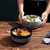 Hurtownia- zastawa stołowa Japońska miski z makaronem instantem Ramen Bowls Student Salad Bowl Ceramiczne zastawy stołowe Miski zupa LT657