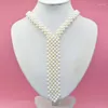 Choker Amazing White Freshwater Pearl Necklace Necktie Jewelry