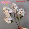 Decorative Flowers 10Pcs Big Artificial Hydrangea Branch Silk Bouquet Wedding Table Fake Flower Arrangement 2 Head 90cm Flore Home Decor