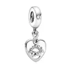 925 silver beads charms fit pandora charm Dangle Color Vintage Heart MOM Family Bead