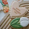 Bakvormen tulpen Moederdag Cookie Mold vaas hartvorm Stempel Festival Cake Decoratie Sugar Craft Fondant