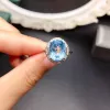 파티 10mmx12mm 5ct 자연 토파즈 925 실버 링 3 레이어 18k 골드 도금 보석 보석