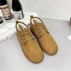 Neumel Boot Classic Lace-Up Man Boots Avustralya Tasarımcısı Kar Boot Ayakkabı Ayakkabı Yün Deri Sıcak Kürk Potez Kalıplı Katırlar Kış Tasman Erkek Ayakkabı