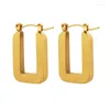 Boucles d'oreilles cerceau ANENJERY 316L acier inoxydable carré géométrique Rectangle pour femmes couleur or boucles d'oreilles Brincos Huggies