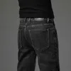 Erkek kot pamuklu streç ultra ince düz baskı iş vintage mavi marka pantolon siyah 231112